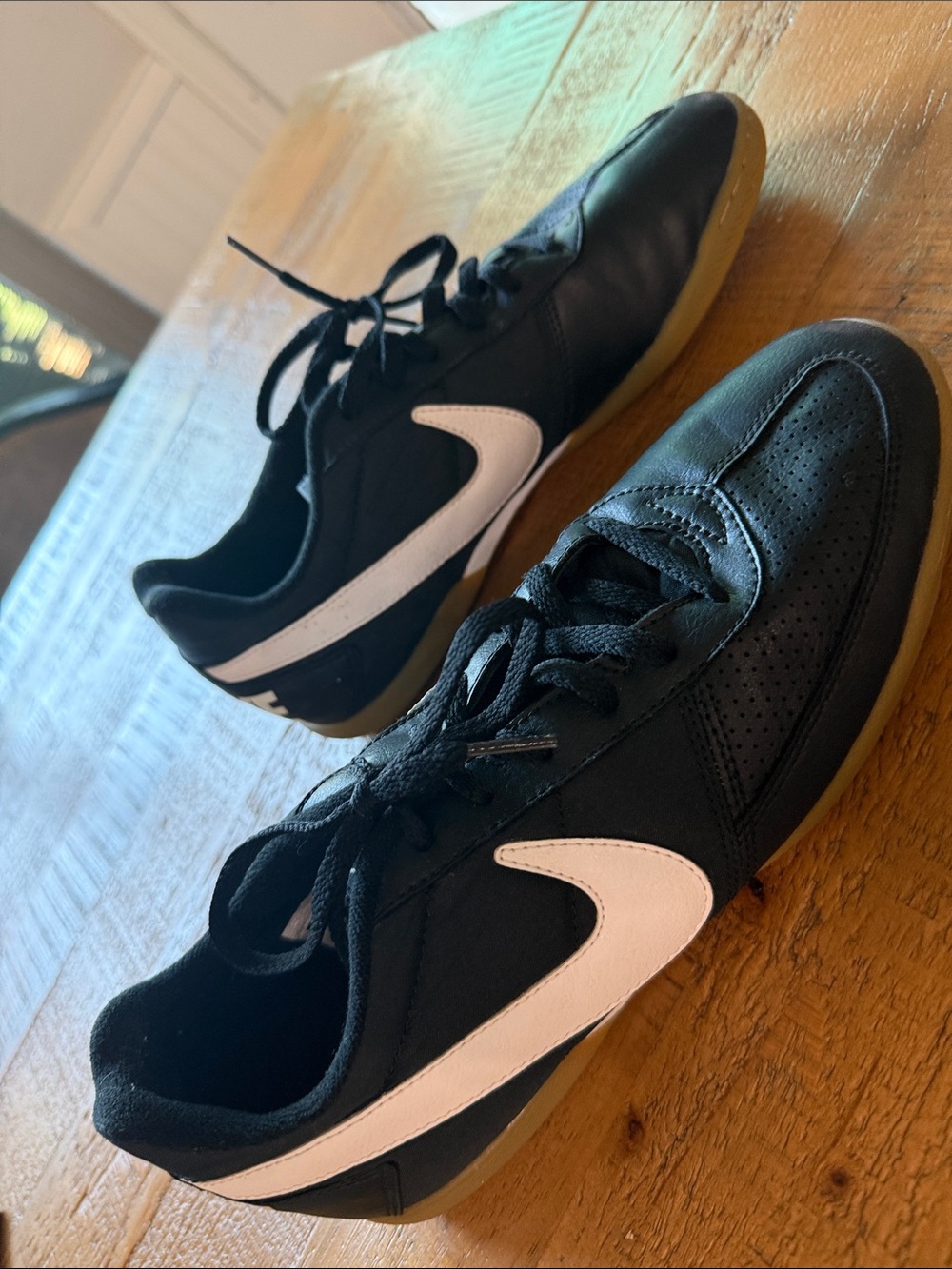Nike Women's Black and White Indoor Soccer Sneakers